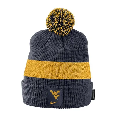  Wvu | West Virginia Youth Nike Waffle Knit Pom Cuff Beanie | Alumni Hall