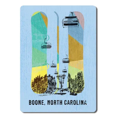  App | Boone 2.5  X 3.5  Geometric Snowboards Wood Magnet | Alumni Hall