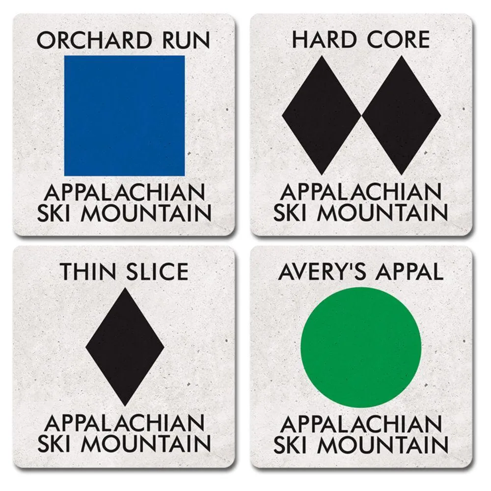  App | Boone 4- Pack Ski Warning Coasters | Alumni Hall