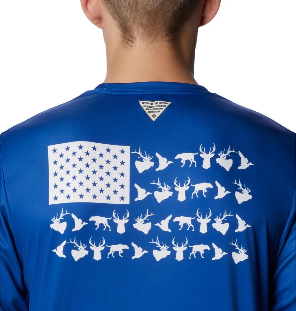 Columbia Men's PFG Americana Saltwater Fish Flag T-Shirt