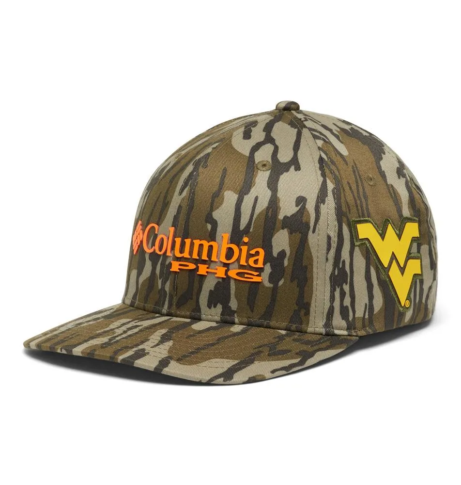 Wvu | Columbia Phg Mossy Oak Camo Flex Cap Alumni Hall