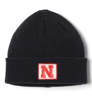  Huskers | Nebraska Columbia Gridiron Waffle Knit Patch Beanie | Alumni Hall