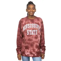 Bulldogs | Mississippi State Zoozatz Women's Cloud Wash Two Color Arch Crew Alumni Hall