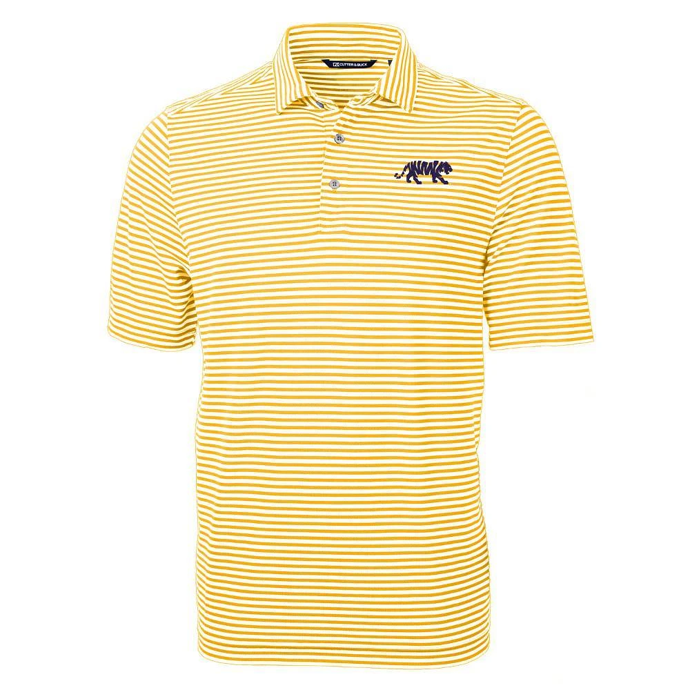 LSU Cutter & Buck Ecopique Stripe Polo