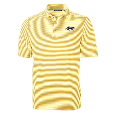 LSU Cutter & Buck Ecopique Stripe Polo