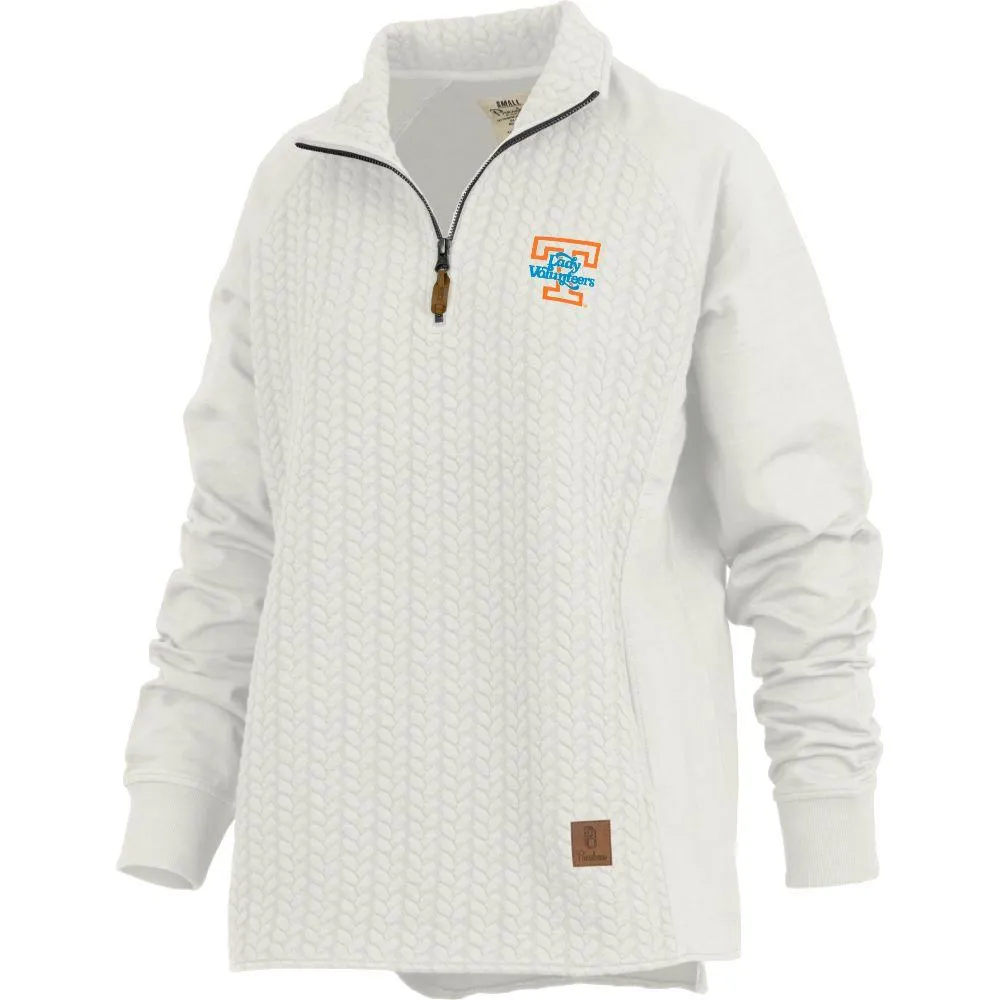 Lady Vols | Tennessee Pressbox Daniel Cable Knit 1/4 Zip Pullover Alumni Hall