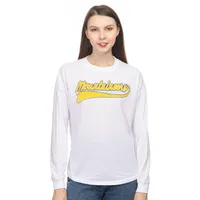 App | Appalachian State Zoozatz Women's Drop Shoulder Script Long Sleeve Tee Alumni Hall