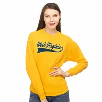 Wvu | West Virginia Zoozatz Women's Drop Shoulder Script Long Sleeve Tee Alumni Hall