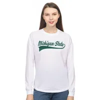 Spartans | Michigan State Zoozatz Women's Drop Shoulder Script Long Sleeve Tee Alumni Hall