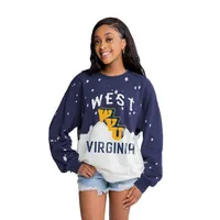 Wvu | West Virginia Vault Gameday Couture Twice As Nice Faded Crewneck Pullover Alumni Hall