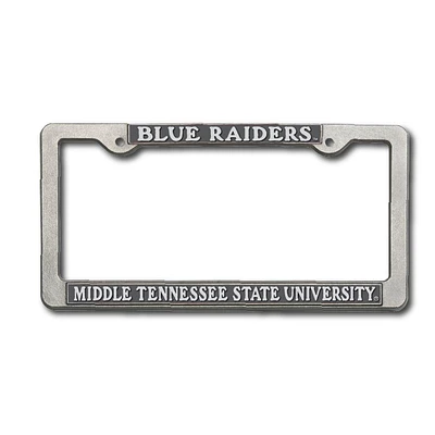 MTSU Pewter License Plate Frame