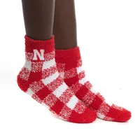  Huskers | Nebraska Buffalo Check Fuzzy Socks | Alumni Hall