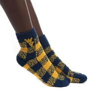 West Virginia Buffalo Check Fuzzy Socks