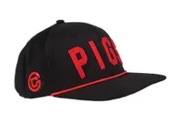 Ah | Pigs Men's Red Snapback With Rope Adjustable Hat