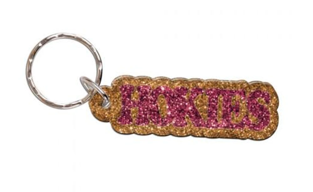 Virginia Tech Glitter Keychain