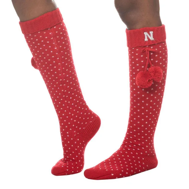 Huskers, Nebraska Marbled Fuzzy Gripper Socks
