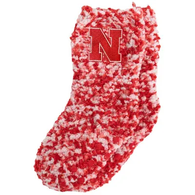  Huskers | Nebraska Youth Fuzzy Marled Slipper Socks | Alumni Hall