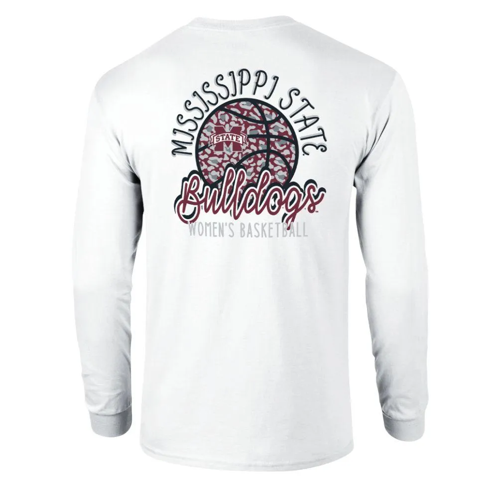 Bulldogs | Mississippi State Patterned Basketball Script Long Sleeve Tee Alumni Hall