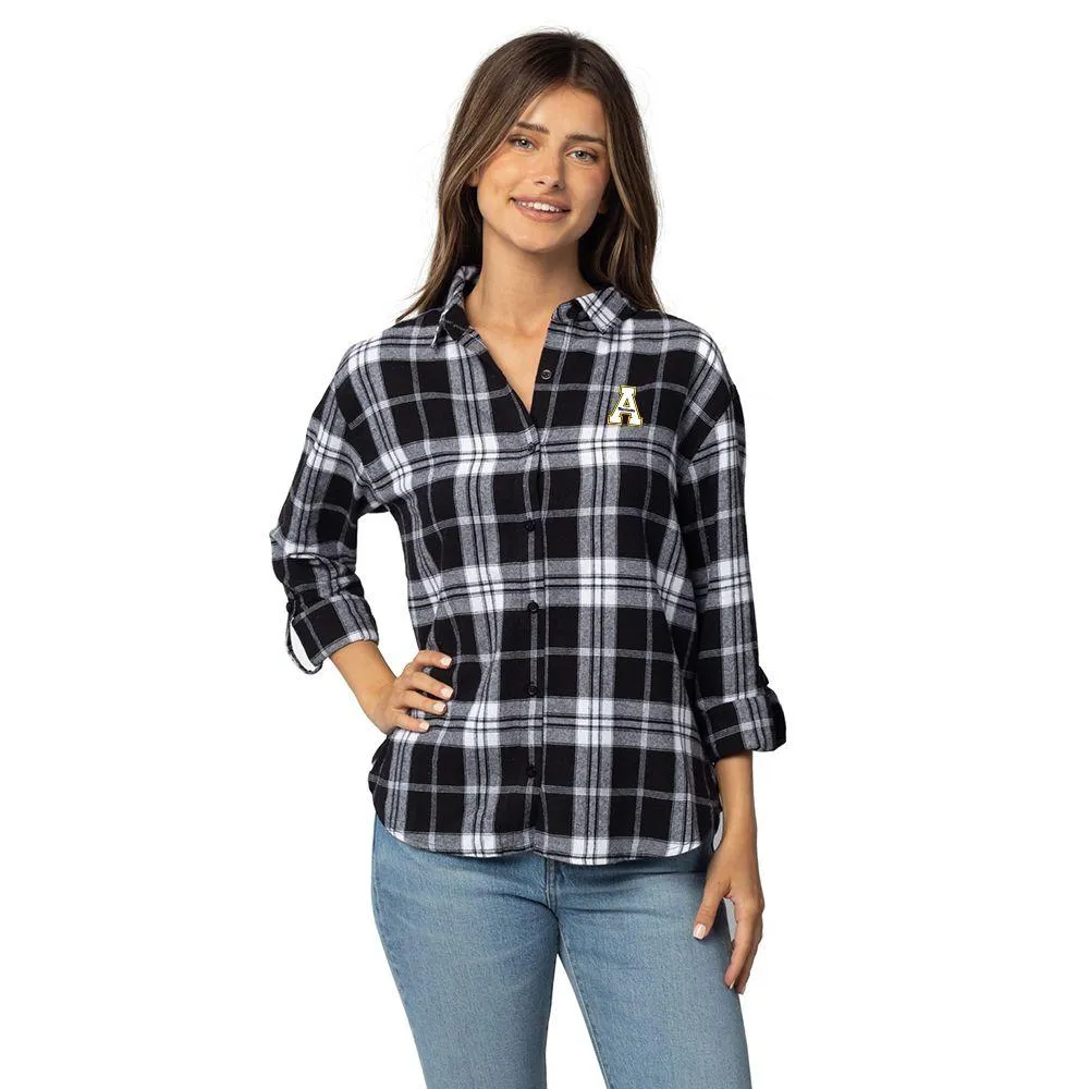 App | Appalachian State University Girls Women's Boyfriend Plaid Shirt Alumni Hall