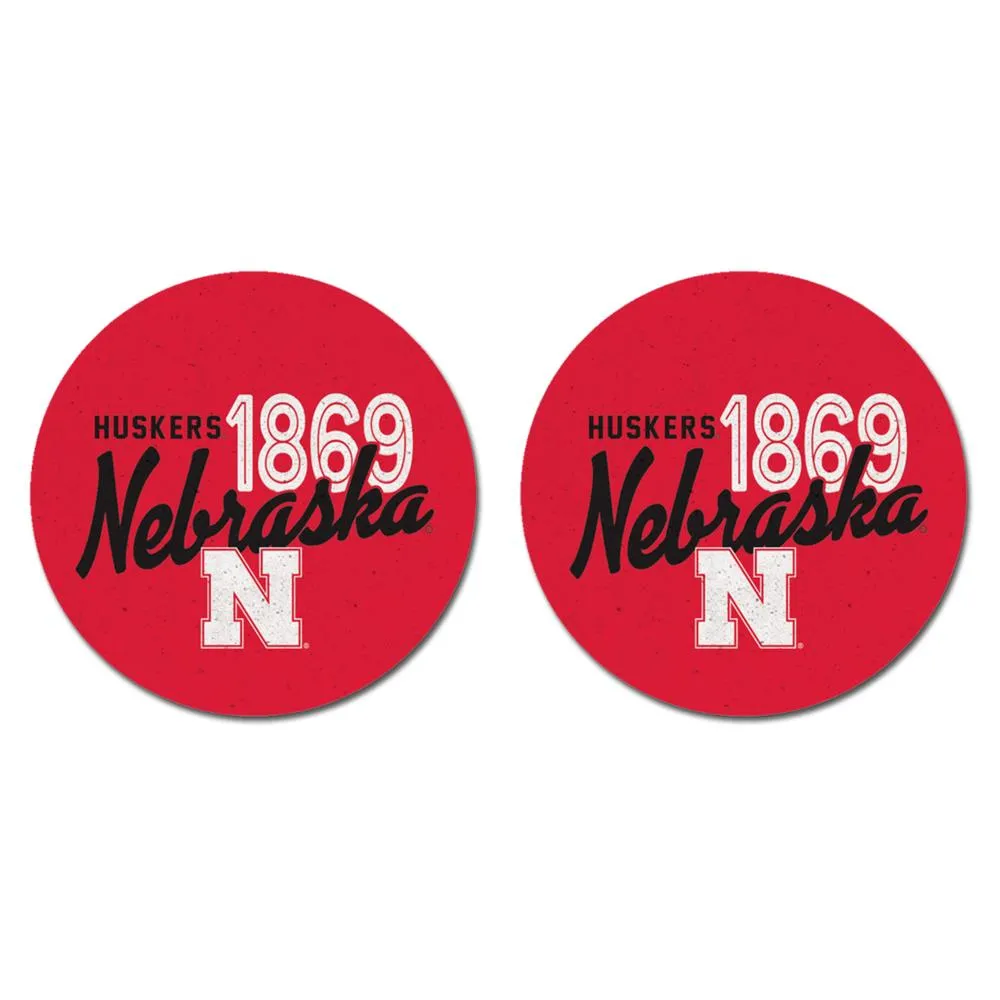  Huskers | Nebraska 2- Pack Marathon Car Coasters | Alumni Hall