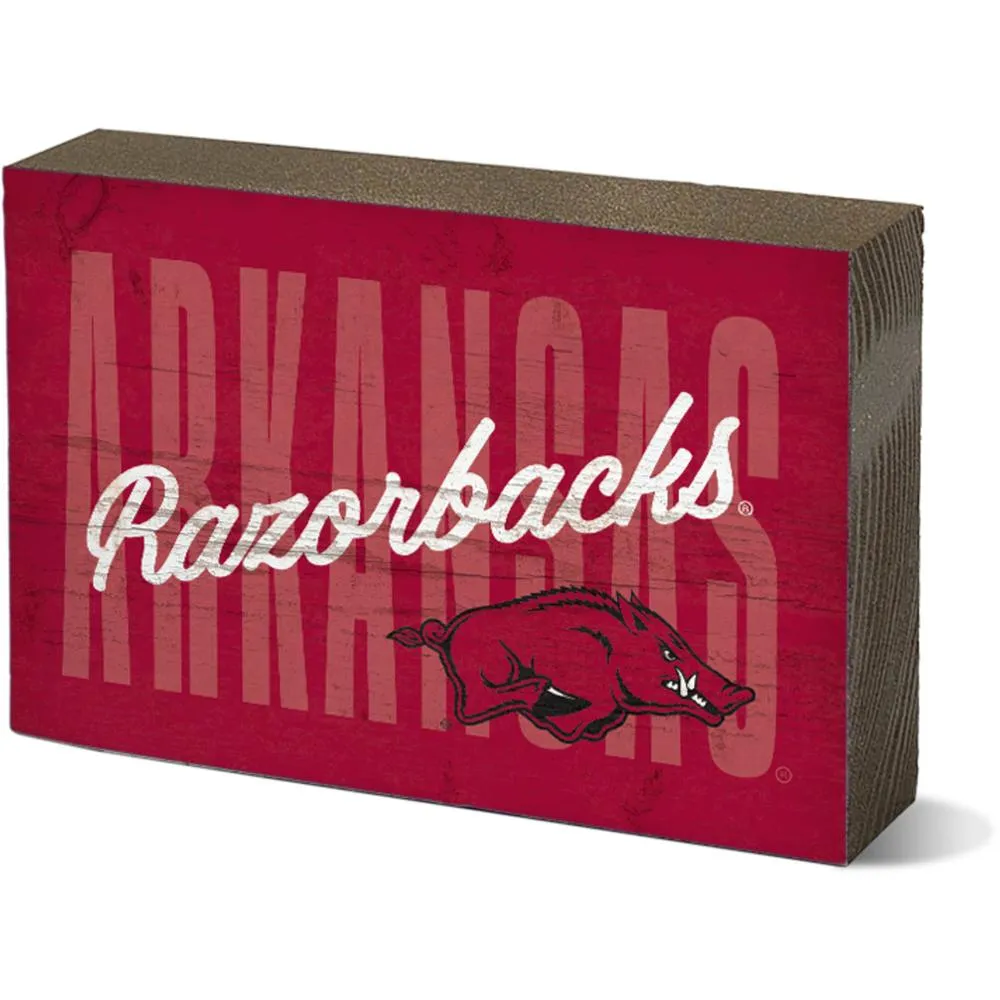  Razorbacks | Arkansas 3.5  X 5  Block Weathered Mechanic | Alumni Hall