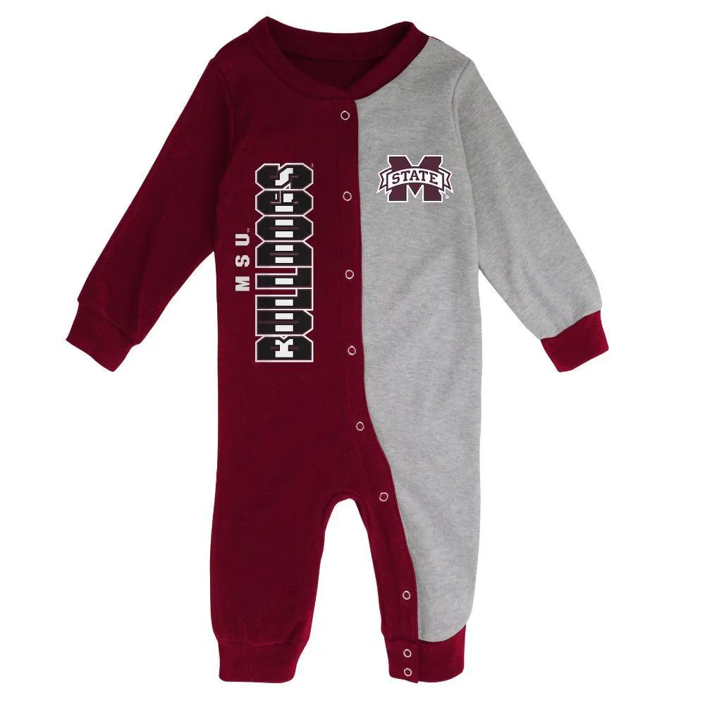 Bulldogs | Mississippi State Gen2 New Born Half Time Snap Long Sleeve Coverall Alumni Hall