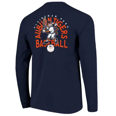 Aub | Auburn Aubie Plainsman Park Baseball Comfort Colors Long Sleeve Tee Alumni Hall