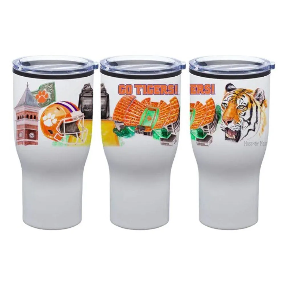 Clemson 30 Oz Watercolor Tumbler