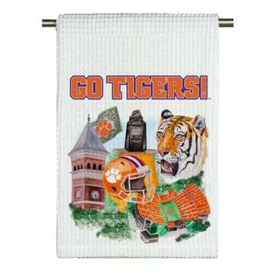 Clemson Watercolor Tea Towel