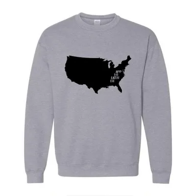 App | App- Uh- Latch- Uh Crewneck Sweatshirt Alumni Hall