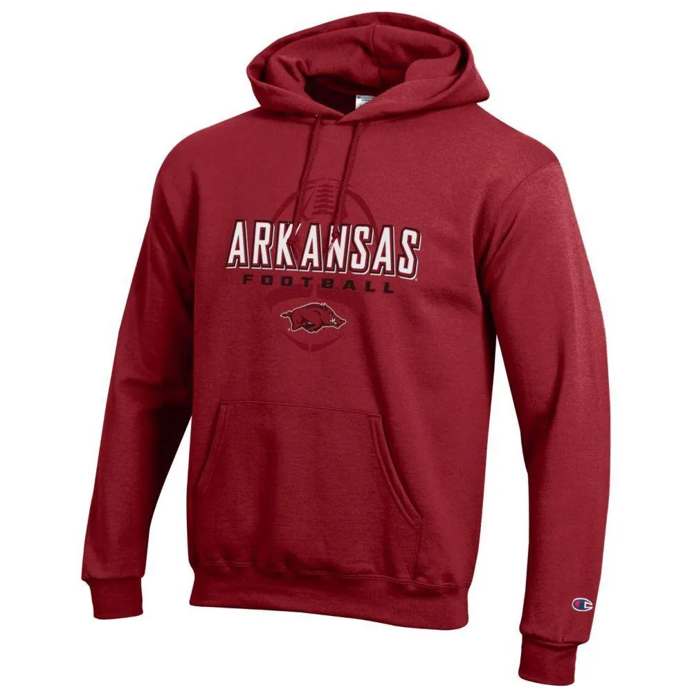 Razorbacks | Arkansas Champion Wordmark Over Football Hoody Alumni Hall