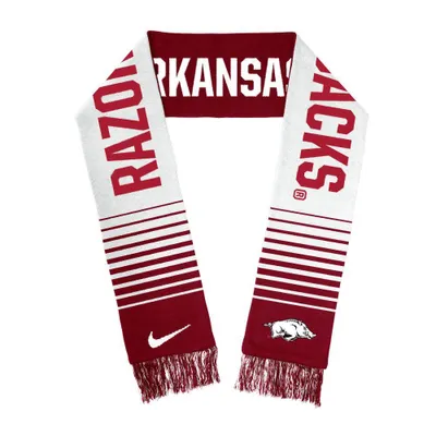  Razorbacks | Arkansas Nike Local Verbiage Knit Fringe Scarf | Alumni Hall