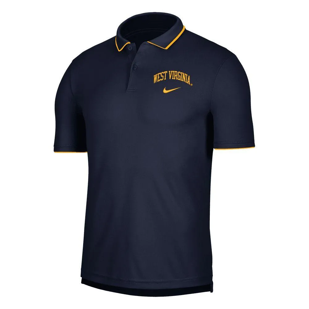 Wvu | West Virginia Nike Dri- Fit Uv Collegiate Polo Alumni Hall