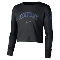 Cats | Kentucky Nike Women's Cotton Long Sleeve Crop Tee Alumni Hall