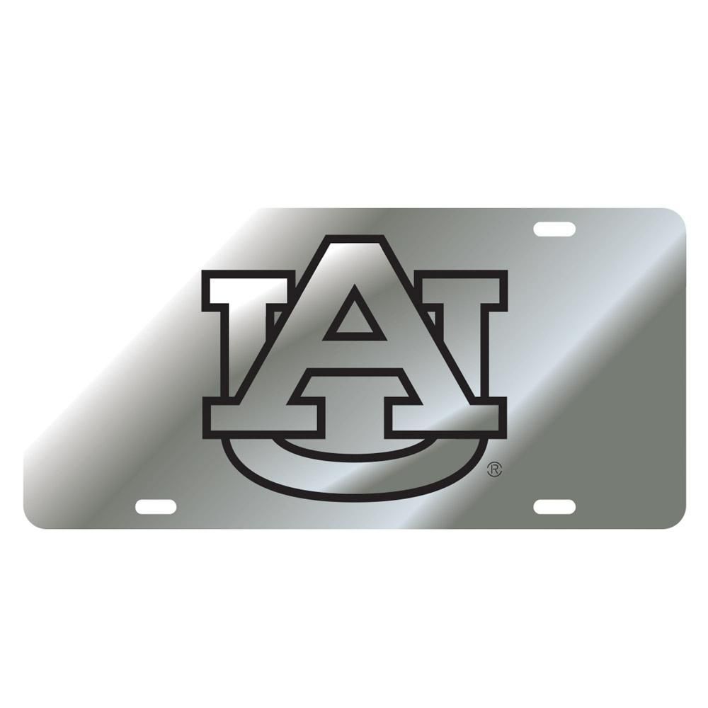  Auburn License Plate Silver/Black Au Logo