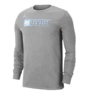 Unc | Carolina Jordan Brand Basketball Stack Long Sleeve Tee Alumni Hall