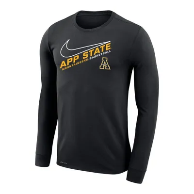 App | State Nike Dri- Fit Angled Basketball Long Sleeve Tee Alumni Hall