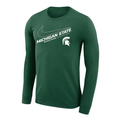 Spartans | Michigan State Nike Dri- Fit Angled Basketball Long Sleeve Tee Alumni Hall