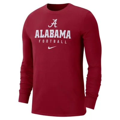 Bama | Alabama Nike Men's Dri- Fit Team Issue Football Long Sleeve Tee Alumni Hall