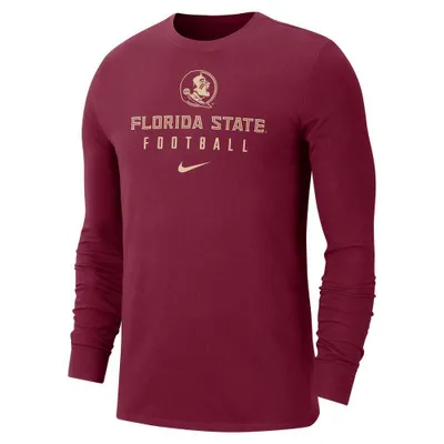 Fsu | Florida State Nike Men's Dri- Fit Team Issue Football Long Sleeve Tee Alumni Hall