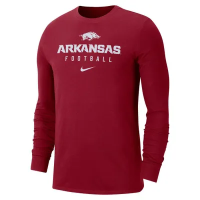 Razorbacks | Arkansas Nike Men's Dri- Fit Team Issue Football Long Sleeve Tee Alumni Hall