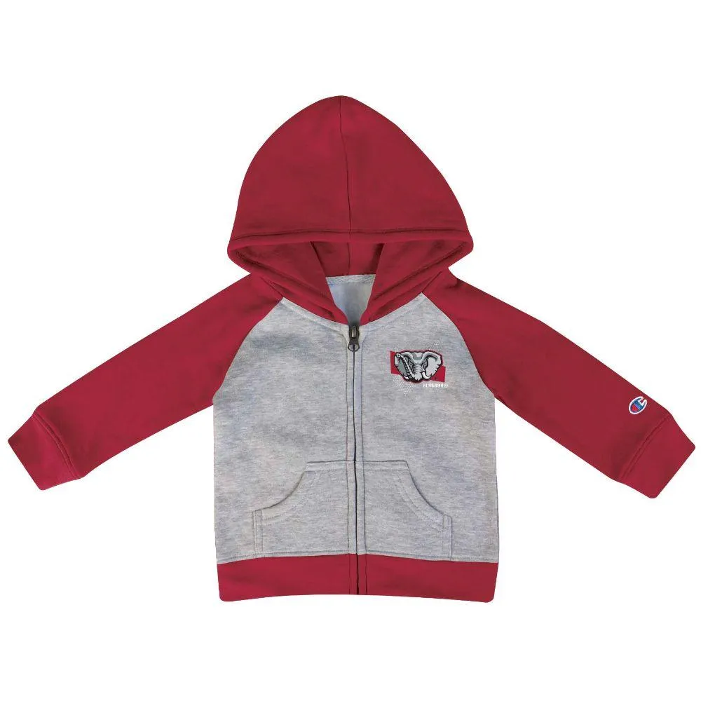 Bama | Alabama Champion Infant Raglan Full Zip Hoodie Alumni Hall