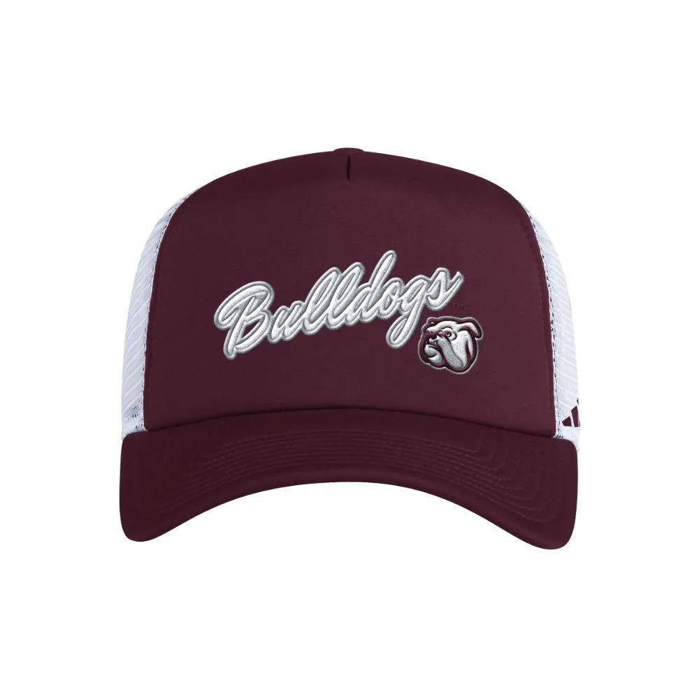 Bulldogs | Mississippi State Adidas Script Foam Trucker Hat | Alumni Hall