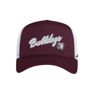  Bulldogs | Mississippi State Adidas Script Foam Trucker Hat | Alumni Hall