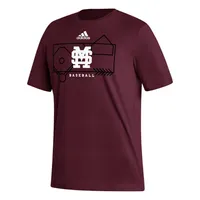 Bulldogs | Mississippi State Adidas Locker Lines Baseball Fresh Short Sleeve Tee Alumni Hall