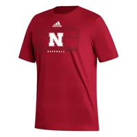 Nebraska Adidas Locker Lines Baseball Fresh Short Sleeve Tee