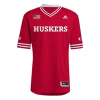 Huskers | Nebraska Adidas V- Neck Baseball Jersey Alumni Hall