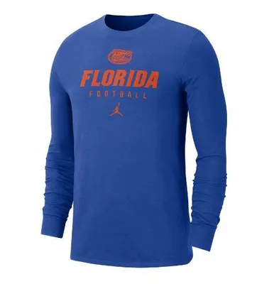 Gators | Florida Jordan Brand Men's Dri- Fit Team Issue Football Long Sleeve Tee Alumni Hall