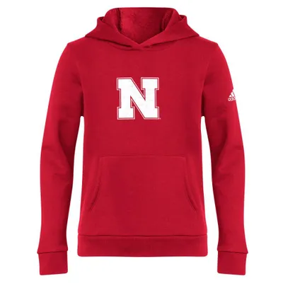 Huskers | Nebraska Adidas Youth Block N Fleece Hoodie Alumni Hall