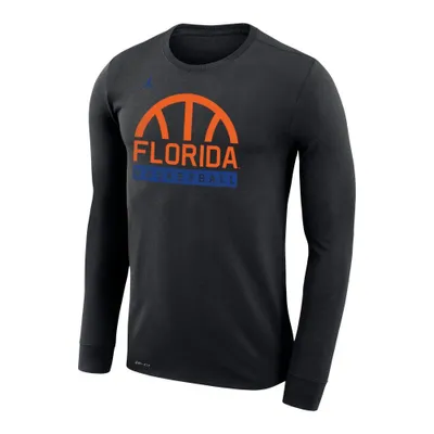 Gators | Florida Jordan Brand Dri- Fit Legend Half Basketball Long Sleeve Tee Alumni Hall